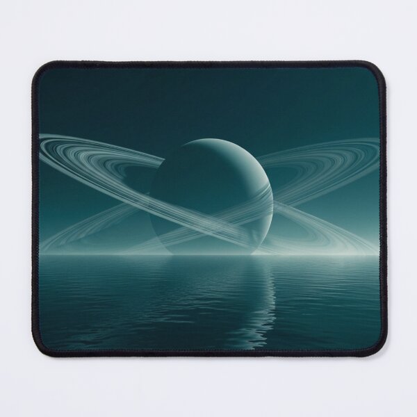 Item preview, Celestial Horizon: Ringed Planet at Sea designed and sold by TheDenimArt.
