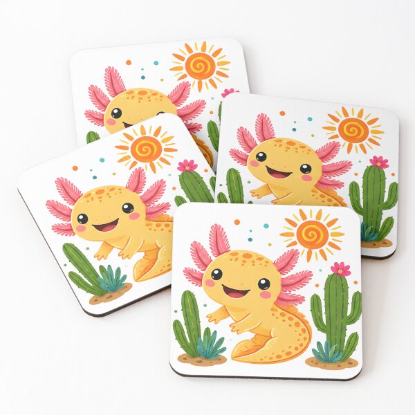 Item preview, Cute Pink Axolotl Floral Kawaii Design designed and sold by R-B-Colors.