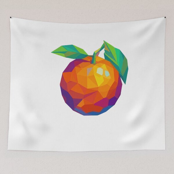 Item preview, Geometric Orange Low Poly Colorful Fruit Art designed and sold by VintryOff.