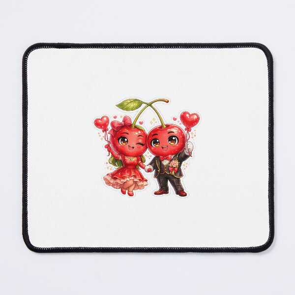Item preview, Cherry Sweetheart Couple – Romantic Kawaii Fruit Sticker designed and sold by blossomfun.
