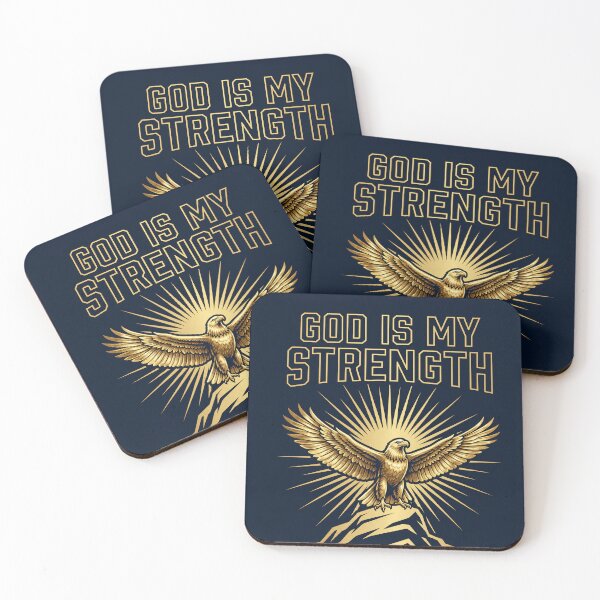 Item preview, God Is My Strength – Golden Eagle Christian Faith Art designed and sold by lindalifepeace.