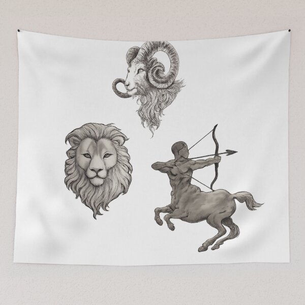 Item preview, Fire Zodiac Signs Bundle | Aries, Leo & Sagittarius Pencil Drawing designed and sold by ManiPopi998877.