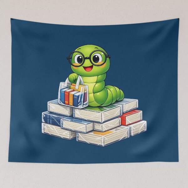 Item preview, bookworm designed and sold by FluffyGallery.