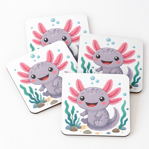 Item preview, Cute Pink Axolotl Floral Kawaii Design designed and sold by R-B-Colors.