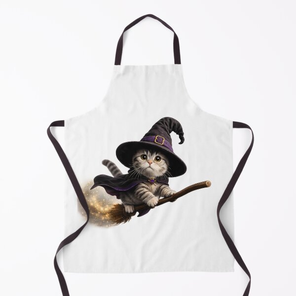 Item preview, Master of Meowgic – Cute Witch Cat Flying on a Broomstick designed and sold by GGAUL.