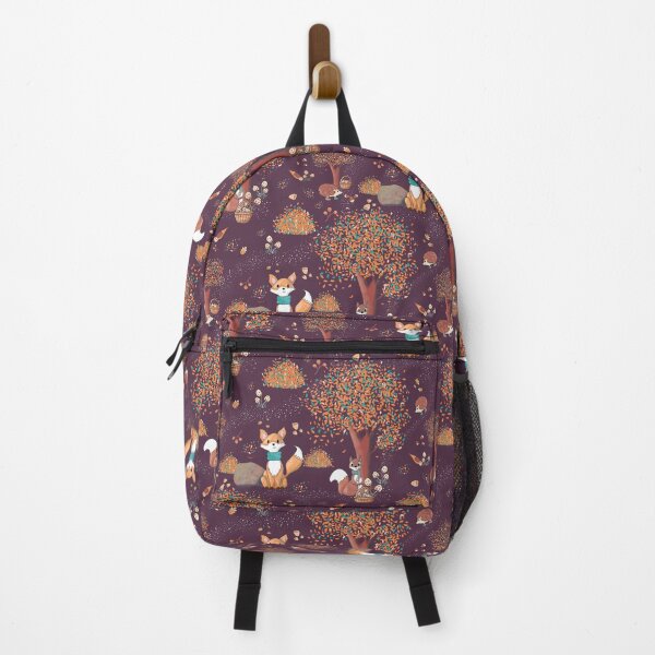 Item preview, Foxes and Forest Animals in Autumn - Aubergine designed and sold by Galoux-Pattern.