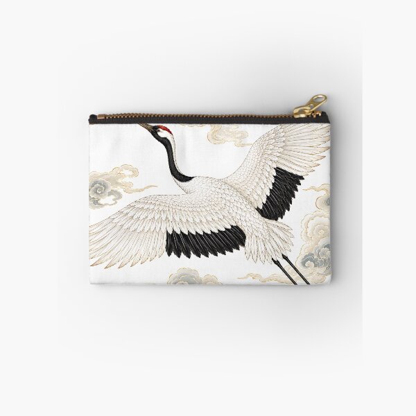 Item preview, Traditional Korean Crane and Clouds Illustration | White Background Folk Art designed and sold by K-Tradition.