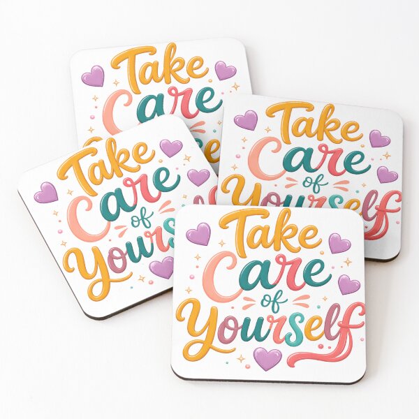 Item preview, Take Care Of Yourself | Colorful Self Love Motivational Quote Art designed and sold by Dulxoz.