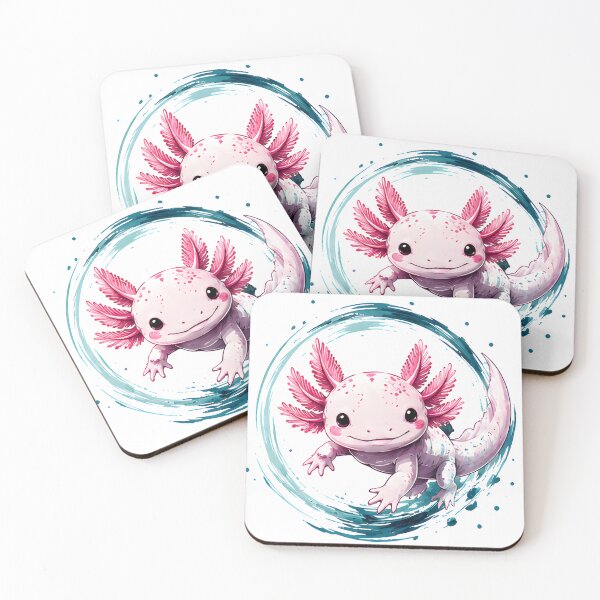 Item preview, Cute Axolotl Water Circle Kawaii Amphibian Design designed and sold by R-B-Colors.