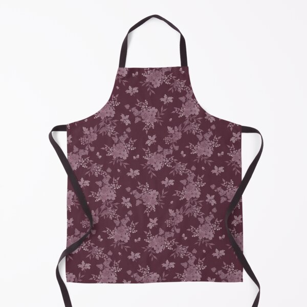 Item preview, Winter Watercolor monochrom burgundy Floral Woodland Botanical Fabric designed and sold by Designs by christel_treiber.
