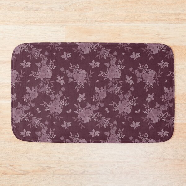 Item preview, Winter Watercolor monochrom burgundy Floral Woodland Botanical Fabric designed and sold by Designs by christel_treiber.