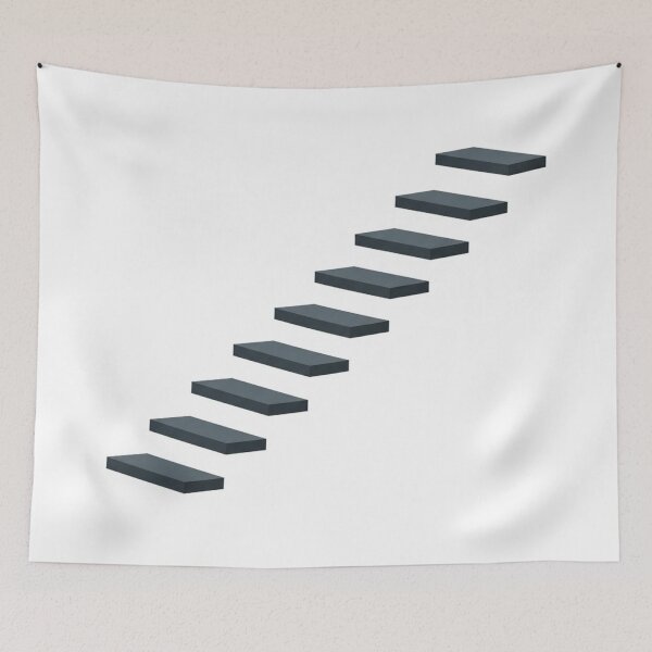 Item preview, Minimalist Floating Staircase - Geometric Ascent designed and sold by TheDenimArt.