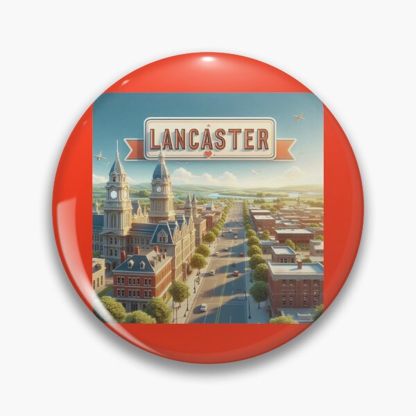 Item preview, Lancaster USA Charming 3D Skyline Label  Label Text  LANCASTER USA ??  designed and sold by PaintMeWorld.
