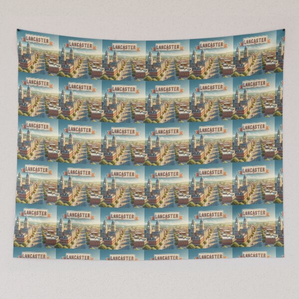 Item preview, Lancaster USA Charming 3D Skyline Label  Label Text  LANCASTER USA ??  designed and sold by PaintMeWorld.