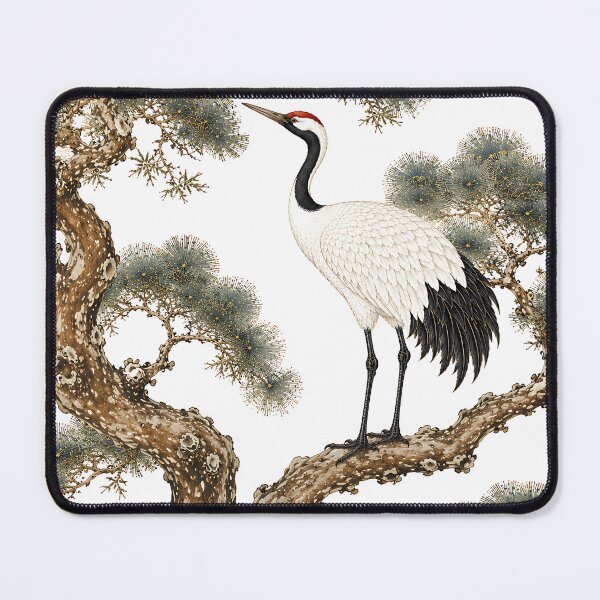 Item preview, Traditional Korean Pine and Crane Illustration | White Background Folk Art designed and sold by K-Tradition.