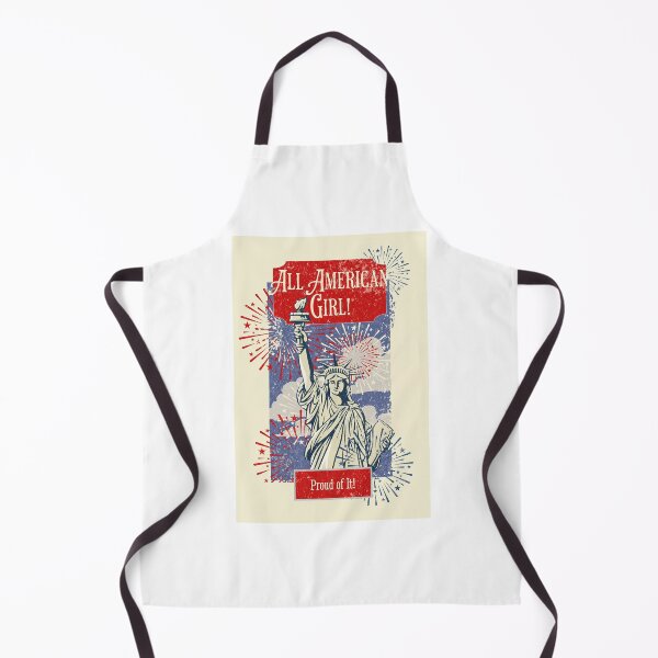 Item preview, All American Girl Statue of Liberty Vintage Poster 4th of July designed and sold by CurlyDogDesigns.