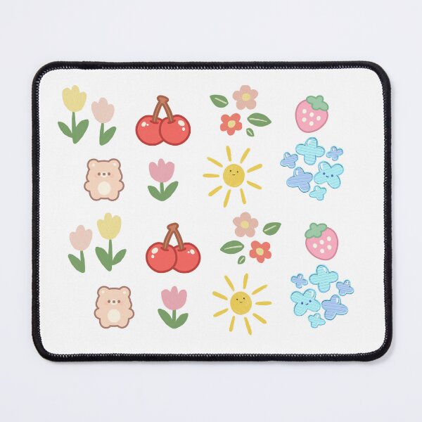 Item preview, Cute Kawaii Sticker Sheet | Pastel Flowers, Cherries, Strawberry, Sun & Teddy Bear designed and sold by Fill Dreams Studio.
