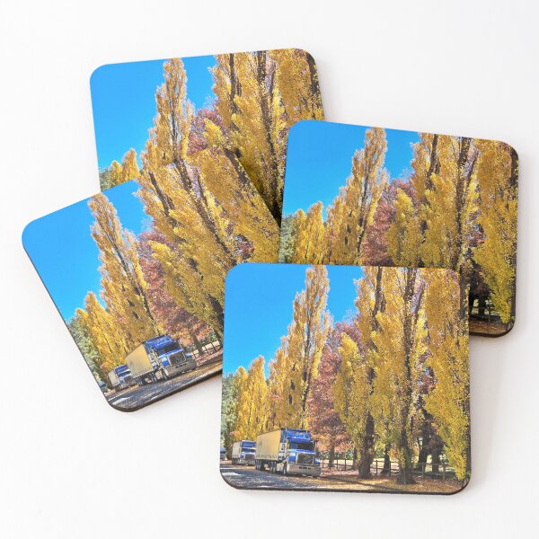 Item preview, Gorgeous golden poplars, autumn leaves and trucks designed and sold by FranWest.