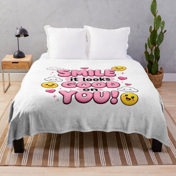 Item preview, Smile It Looks Good On You | Kawaii Pink Positivity Quote Art designed and sold by Dulxoz.
