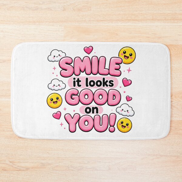 Item preview, Smile It Looks Good On You | Kawaii Pink Positivity Quote Art designed and sold by Dulxoz.