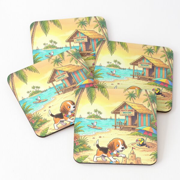 Item preview, Cute Beach Puppy Summer Adventure Tropical Paradise designed and sold by ExploreAura Studio.
