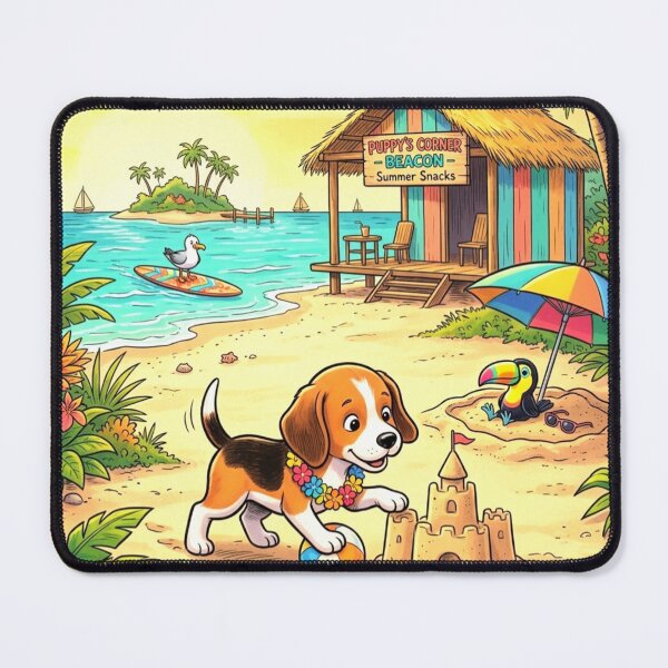 Item preview, Cute Beach Puppy Summer Adventure Tropical Paradise designed and sold by ExploreAura Studio.