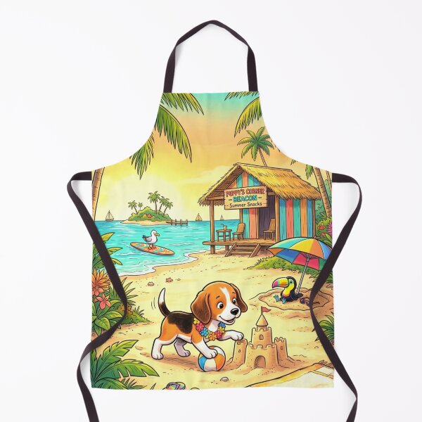 Item preview, Cute Beach Puppy Summer Adventure Tropical Paradise designed and sold by ExploreAura Studio.