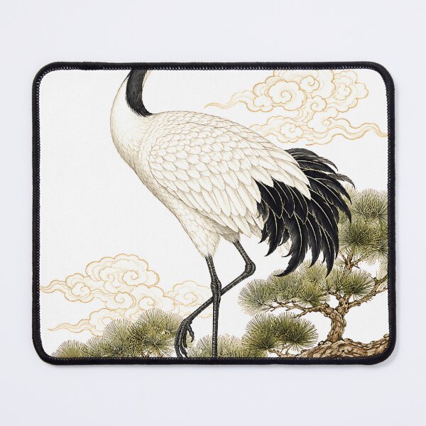 Item preview, Traditional Korean Crane Illustration | Folk Art Bird Design designed and sold by K-Tradition.