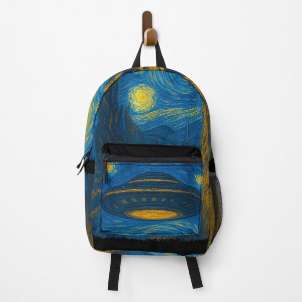 Item preview, Bigfoot Selfie with UFO Starry Night Van Gogh Men Women Kid designed and sold by Littermin.