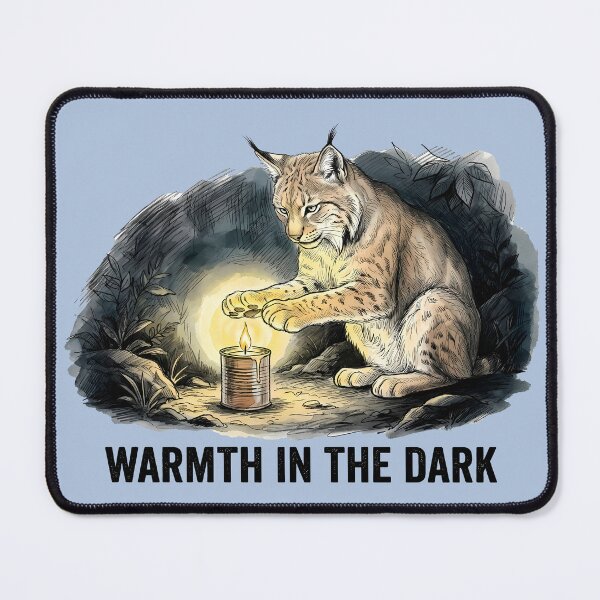 Item preview, Warmth in the Dark: Cozy Lynx and Candle Art designed and sold by SoulPT.