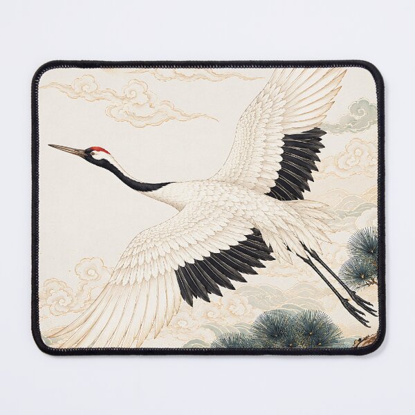 Item preview, Traditional Korean Flying Crane Illustration | Folk Art Bird Design designed and sold by K-Tradition.