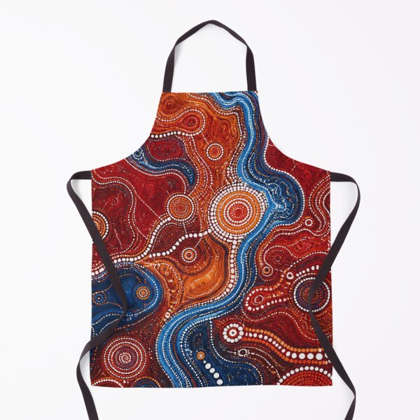 Item preview, Aboriginal Inspired Dot Art - Blue Water Paths And Crimson Lava designed and sold by GrinGalore.