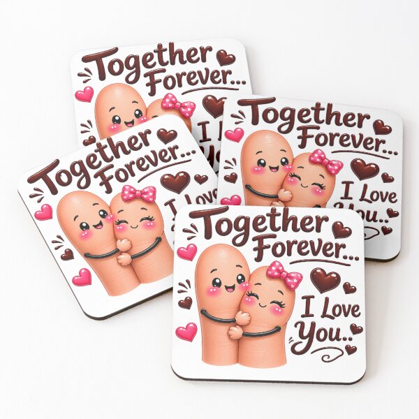 Item preview, Together Forever I Love You | Cute Finger Couple Kawaii Love Art designed and sold by Dulxoz.
