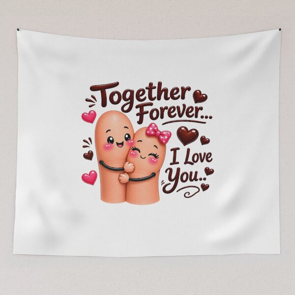 Item preview, Together Forever I Love You | Cute Finger Couple Kawaii Love Art designed and sold by Dulxoz.