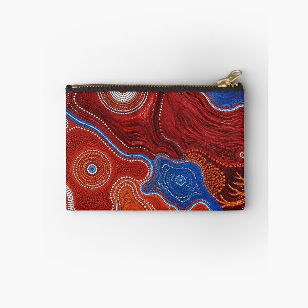 Item preview, Aboriginal Inspired Dot Art - Crimson Lava Blue Water Hubs designed and sold by GrinGalore.