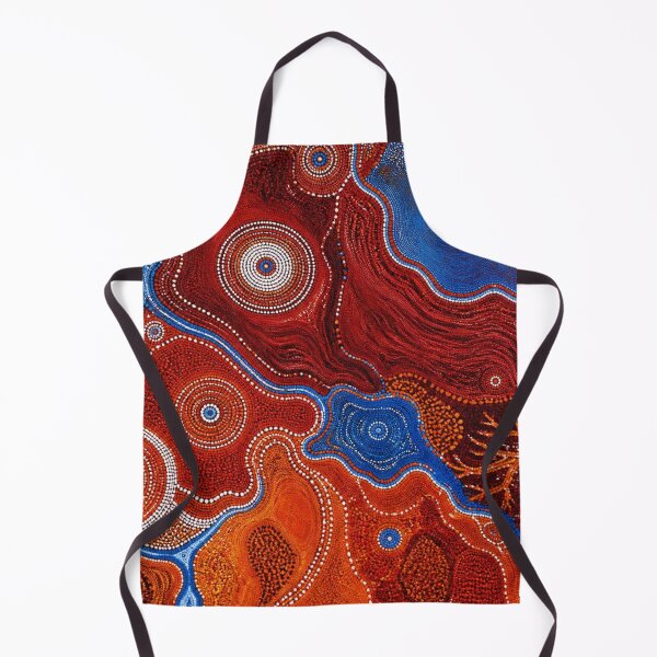 Item preview, Aboriginal Inspired Dot Art - Crimson Lava Blue Water Hubs designed and sold by GrinGalore.