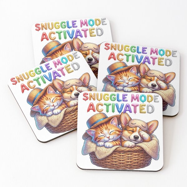Item preview, Sleeping Cat and Corgi – Snuggle Mode Activated Cute Pet Design designed and sold by M.Store.