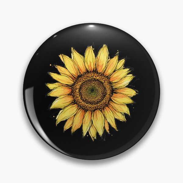 Item preview, Rustic Sunflower Ink Sketch | Watercolor Botanical Flower Art designed and sold by ColorSplash123.