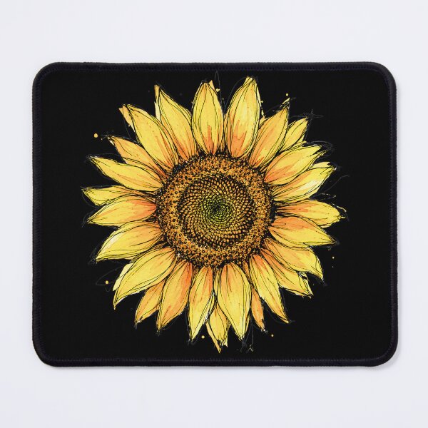 Item preview, Rustic Sunflower Ink Sketch | Watercolor Botanical Flower Art designed and sold by ColorSplash123.