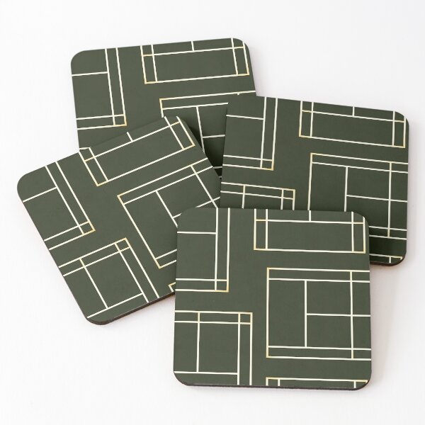 Item preview, Minimalist Tennis Court Lines Abstract Pattern designed and sold by BeataPrint.