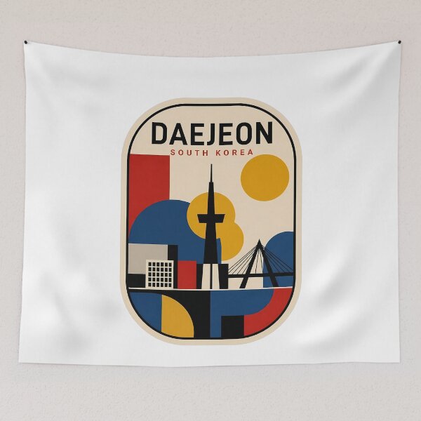 Item preview, Retro Daejeon South Korea Geometric Travel Poster designed and sold by k3rstman1.