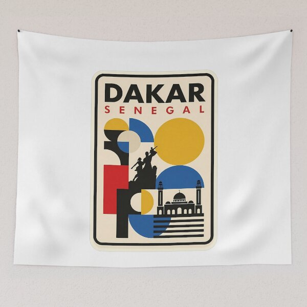 Item preview, Dakar Senegal Retro Geometric Travel Landmark designed and sold by k3rstman1.