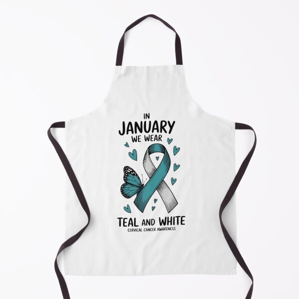 Item preview, In January We Wear Teal And White Cervical Cancer Awareness designed and sold by sailorjessiArt.