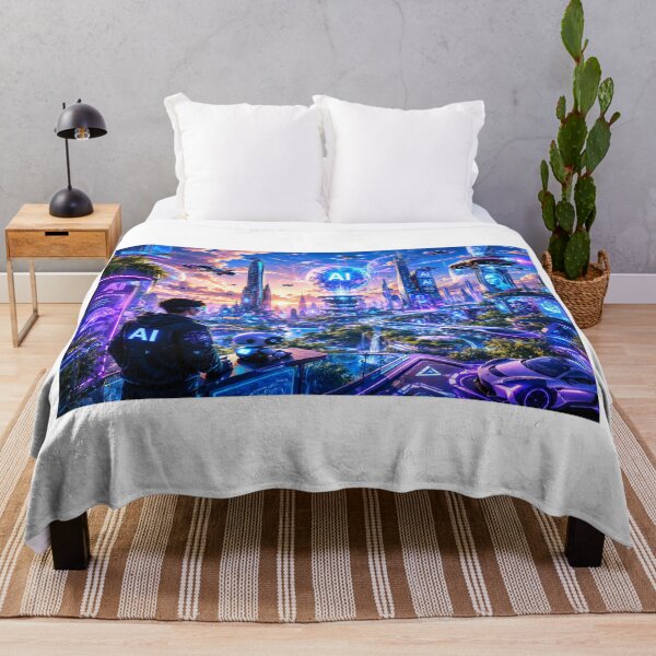 Item preview, Futuristic AI City Cyberpunk Sci-Fi Landscape designed and sold by bbbpetr100.
