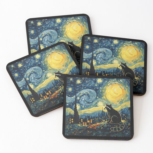 Item preview, Raccoon Starry Night Van Gogh Art Lover Men Women designed and sold by Littermin.