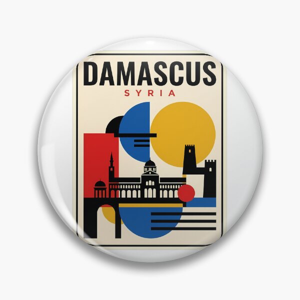 Item preview, Damascus Syria Retro Bauhaus Geometric Skyline designed and sold by k3rstman1.