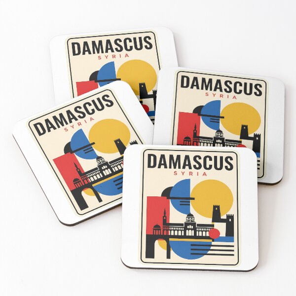Item preview, Damascus Syria Retro Bauhaus Geometric Skyline designed and sold by k3rstman1.