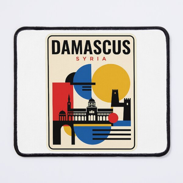 Item preview, Damascus Syria Retro Bauhaus Geometric Skyline designed and sold by k3rstman1.