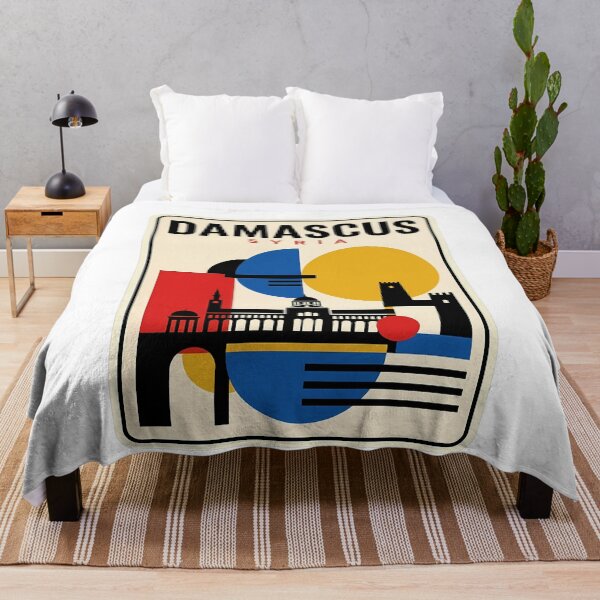 Item preview, Damascus Syria Retro Bauhaus Geometric Skyline designed and sold by k3rstman1.