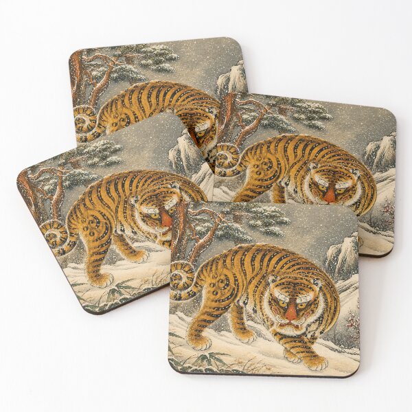 Item preview, Winter Korean Folk Tiger: Snow in the Mountains designed and sold by K-Tradition.